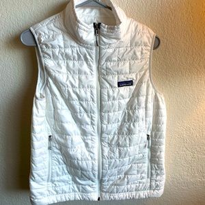 White Patagonia puffer vest